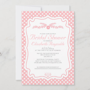 Invitations de douches nuptiales Polka Dot moderne