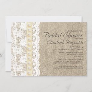 Invitations de douches nuptiales pour dentelles an