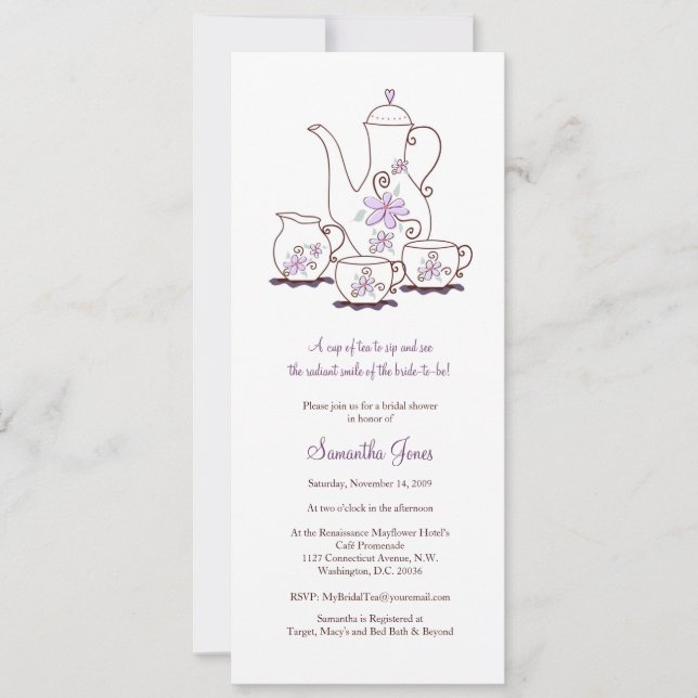 Invitations de douches nuptiales pour un ensemble  (Devant)