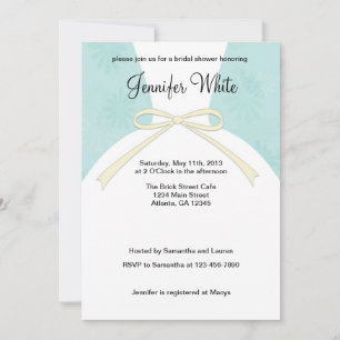 Invitations de douches nuptiales Robe bleue