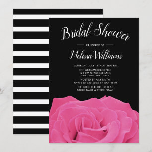 Invitations de douches nuptiales Roses roses et no