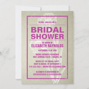 Invitations de douches nuptiales russes Fuchsia