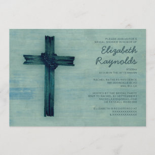 Invitations de douches nuptiales Rustic Iron Cross