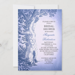 Invitations de douches nuptiales rustiques bleues