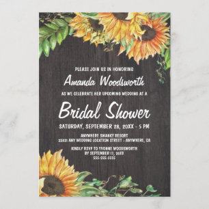 Invitations de douches nuptiales Sunflower Waterco