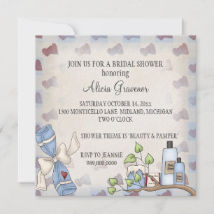 Invitations de douches nuptiales (thème beauté et