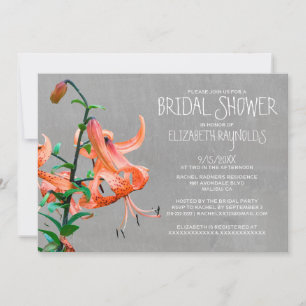 Invitations de douches nuptiales Tiger Lily