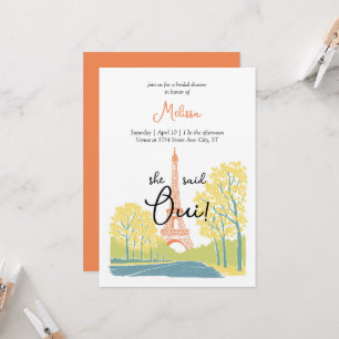 Invitations de douches nuptiales Tour Eiffel Paris