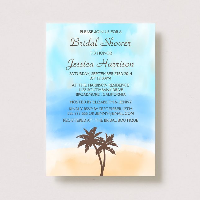 Invitations de douches nuptiales Tropical Beach Pa (Créateur téléchargé)