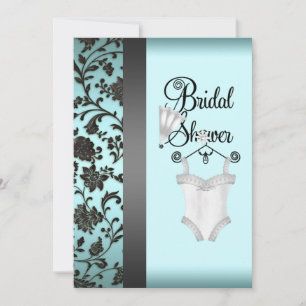 Invitations de douches nuptiales Turquoises Blue B