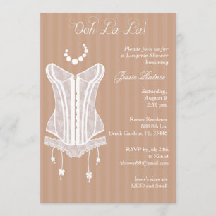 Invitations de douches nuptiales Vintages Lingerie
