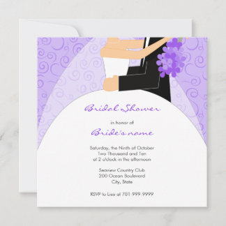 Invitations de douches nuptiales violettes