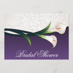 Invitations de douches nuptiales violettes blanche