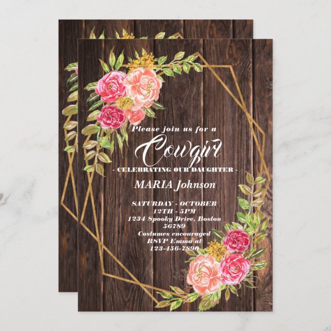 Invitations de douches pour bébé (Devant / Derrière)