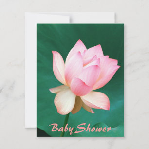 Invitations de douches pour bébés à fleurs Lotus