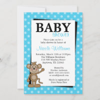 Invitations de douches pour bébés au dindon Polka 