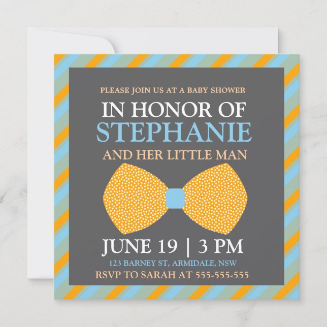 invitations de douches pour bébés cravates de Bow (Devant)