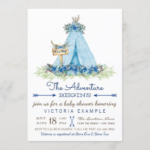 Invitations de douches pour bébés de TeePee