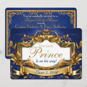 Invitations de douches pour bébés Elegant Prince