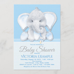 Invitations de douches pour bébés éléphants