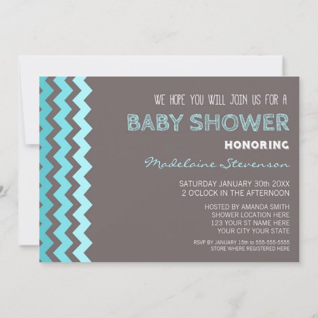 Invitations de douches pour bébés personnalisées B (Dos)