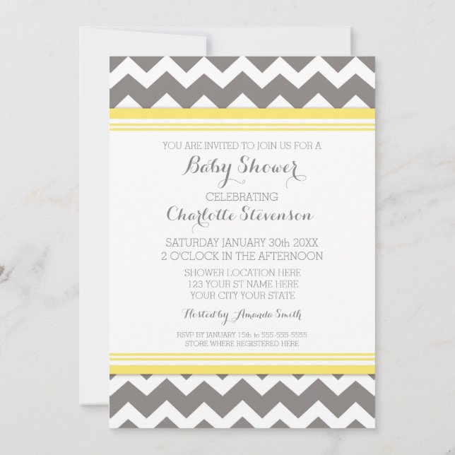 Invitations de douches pour bébés personnalisées C (Dos)