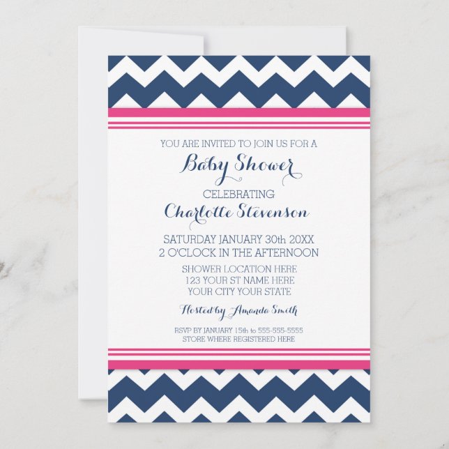 Invitations de douches pour bébés personnalisées C (Dos)