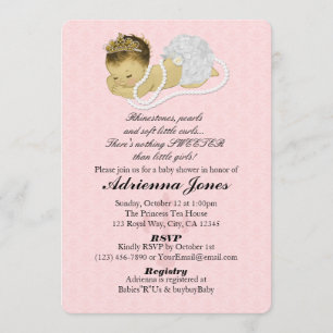 Invitations de douches pour bébés PINK Princess 14