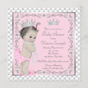 Invitations de douches pour bébés Princess