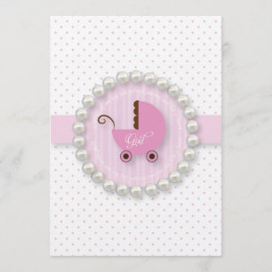 Invitations de douches pour bébés roses et Brown b