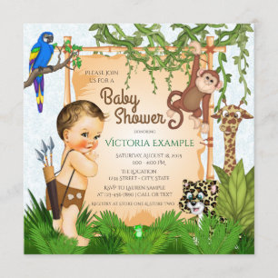 Invitations de douches pour bébés Safari