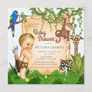 Invitations de douches pour bébés Safari