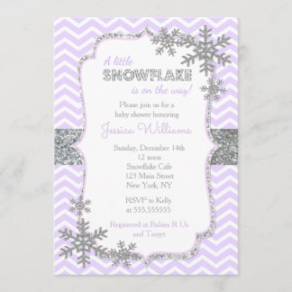 Invitations de douches pour bébés Snowflake