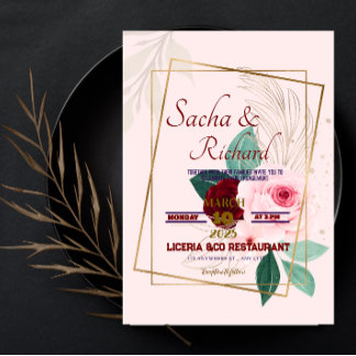 Invitations de Faire-part Fiançailles Gold Foil