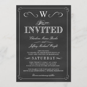 Invitations de fantaisie de mariage de monogramme