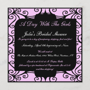 Invitations de fantaisie roses et noires