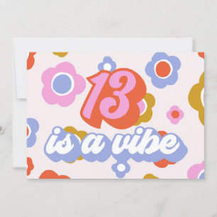 Invitations de fête 13e anniversaire Fille Fleur P
