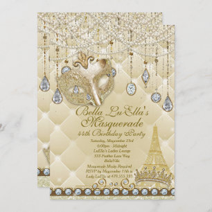 Invitations de fête d'anniversaire à Paris Masquer