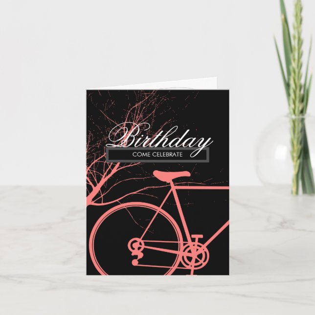 Invitations de fête d'anniversaire à vélo (Devant)