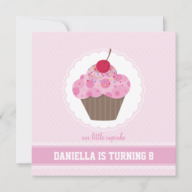 Invitations DE FÊTE D'ANNIVERSAIRE :: cupcake 6SQ (Devant)