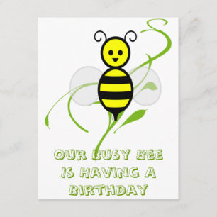Invitations de fête d'anniversaire d'abeille de