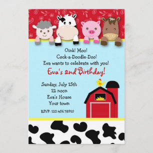 Invitations de fête d'anniversaire d'animaux de