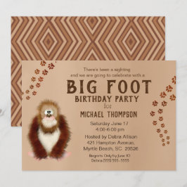 Invitations de fête d'anniversaire de Bigfoot