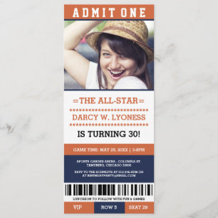 Invitations de fête d'anniversaire de billet de