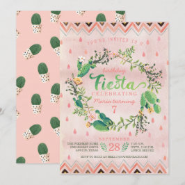 Invitations de fête d'anniversaire de fiesta de
