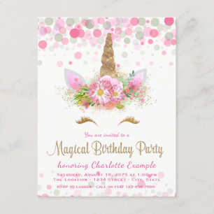 Invitations de fête d'anniversaire de fille de