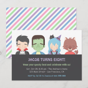 Invitations de fête d'anniversaire de Halloween Ki