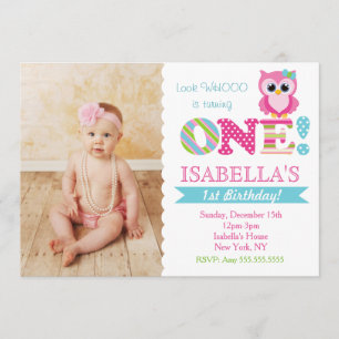Invitations de fête d'anniversaire de hibou pour