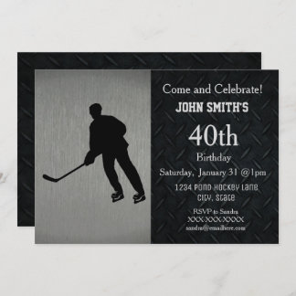 Invitations de fête d'anniversaire de hockey robus