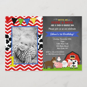 Invitations de fête d'anniversaire de la ferme Bar